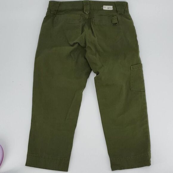 SIMPLY BLUE womens 4 olive green cotton cropped pants - Picture 5 of 8